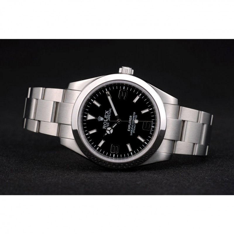 Rolex Swiss Explorer Stainless Steel Bezel Black Dial 42002 Replica Watches