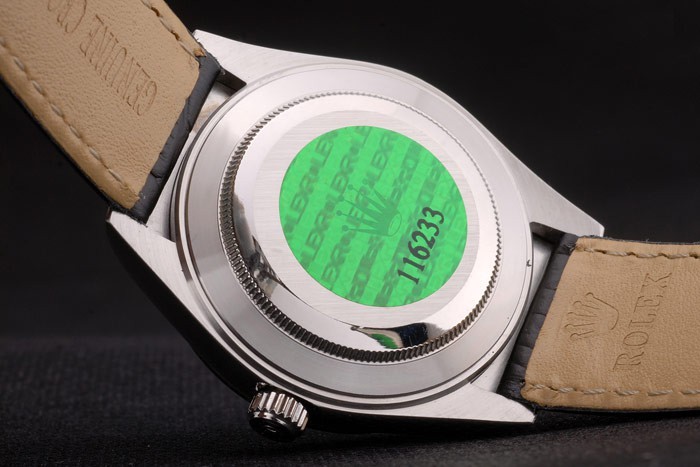 Swiss Rolex Datejust Special Edition 2012 Black Leather Strap 80252